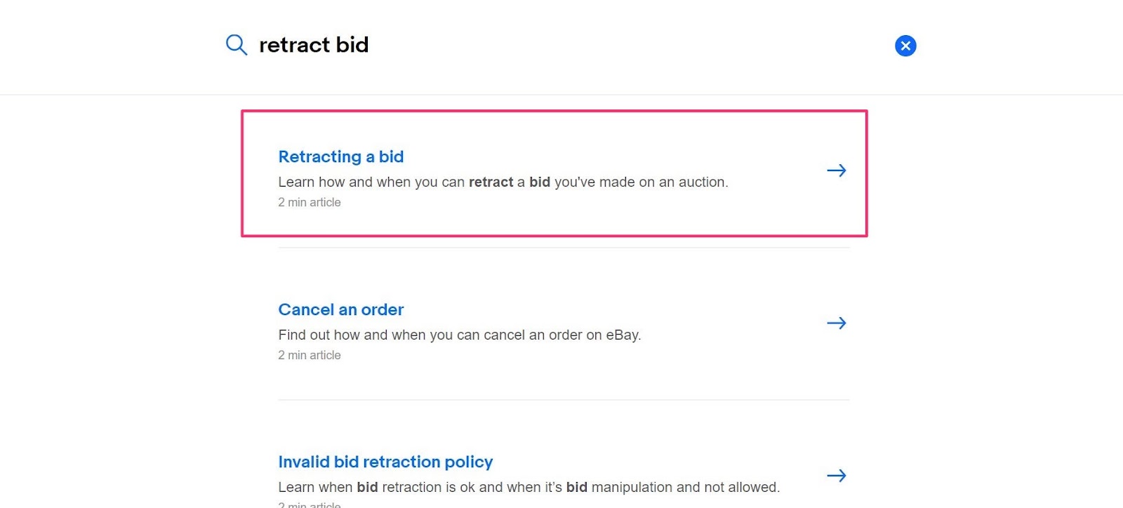 remove a bid ebay