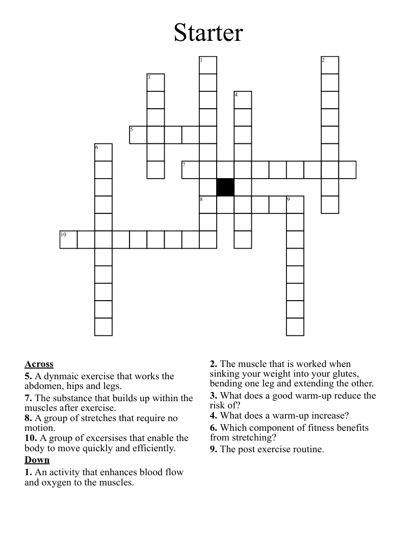 self starter crossword