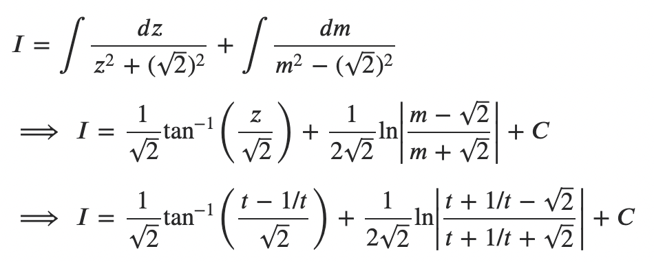 integral of tanx