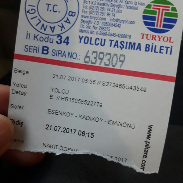 kadıköy esenköy turyol fiyatları