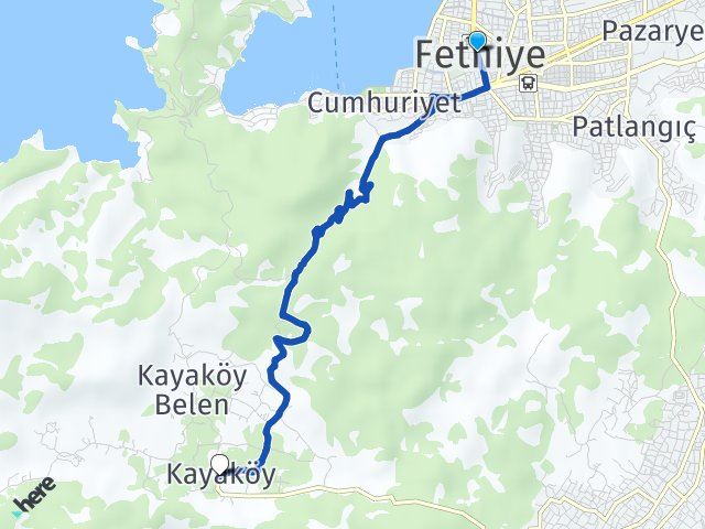 fethiye kayaköy kaç km