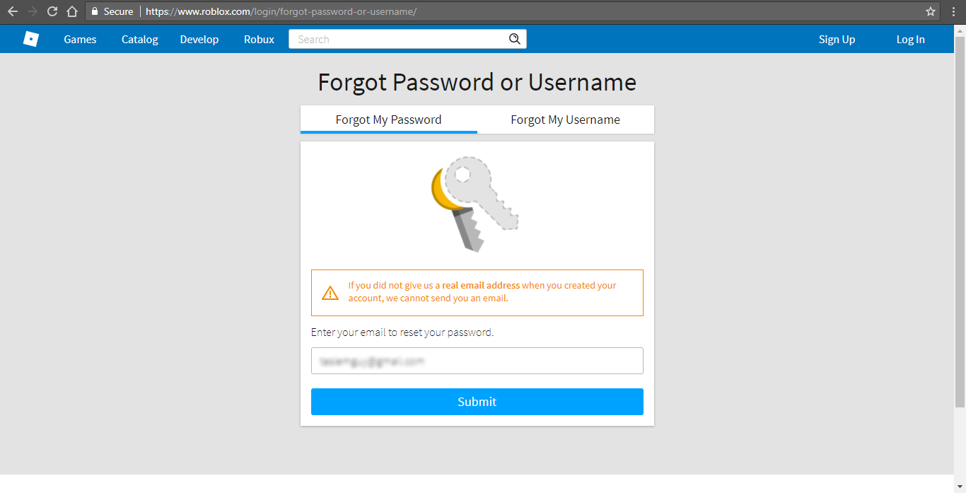 my password in roblox