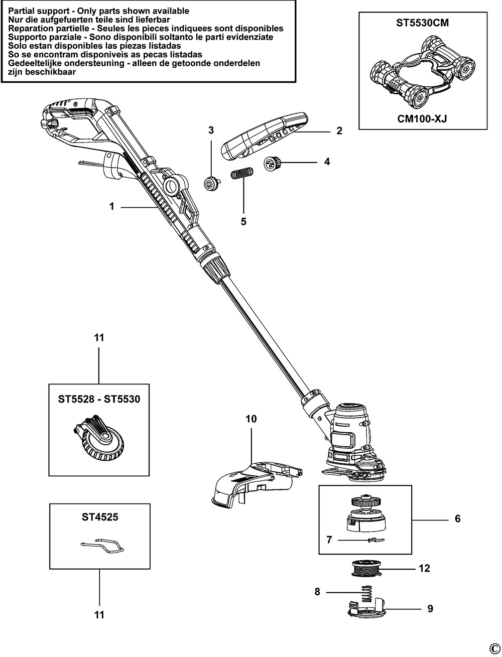 black & decker strimmer spares