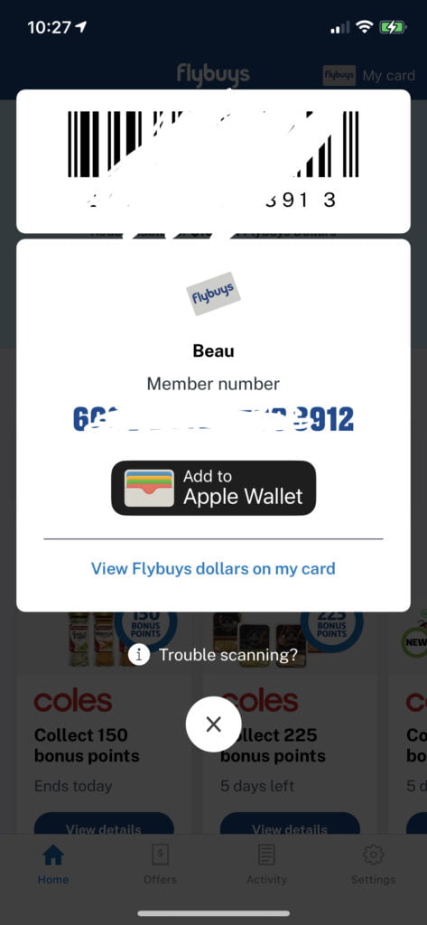 how to add flybuys to apple wallet without app