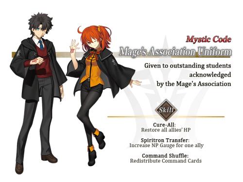 mystic codes fgo