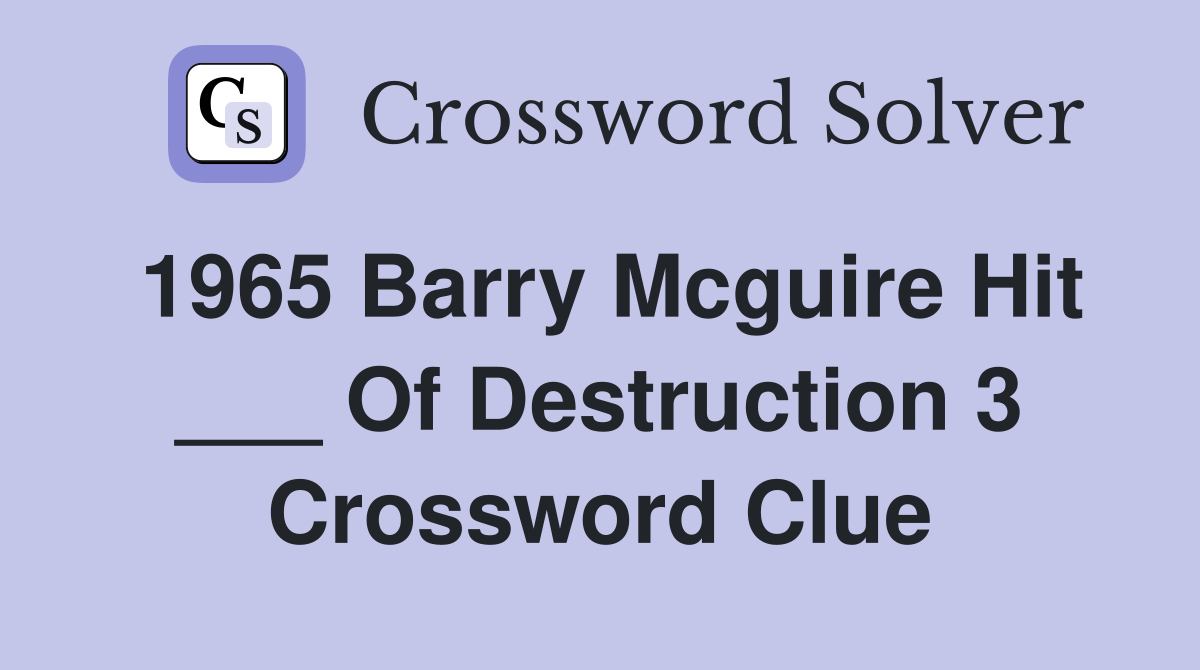 the who 1965 hit crossword clue