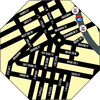 map of downtown nashville music row