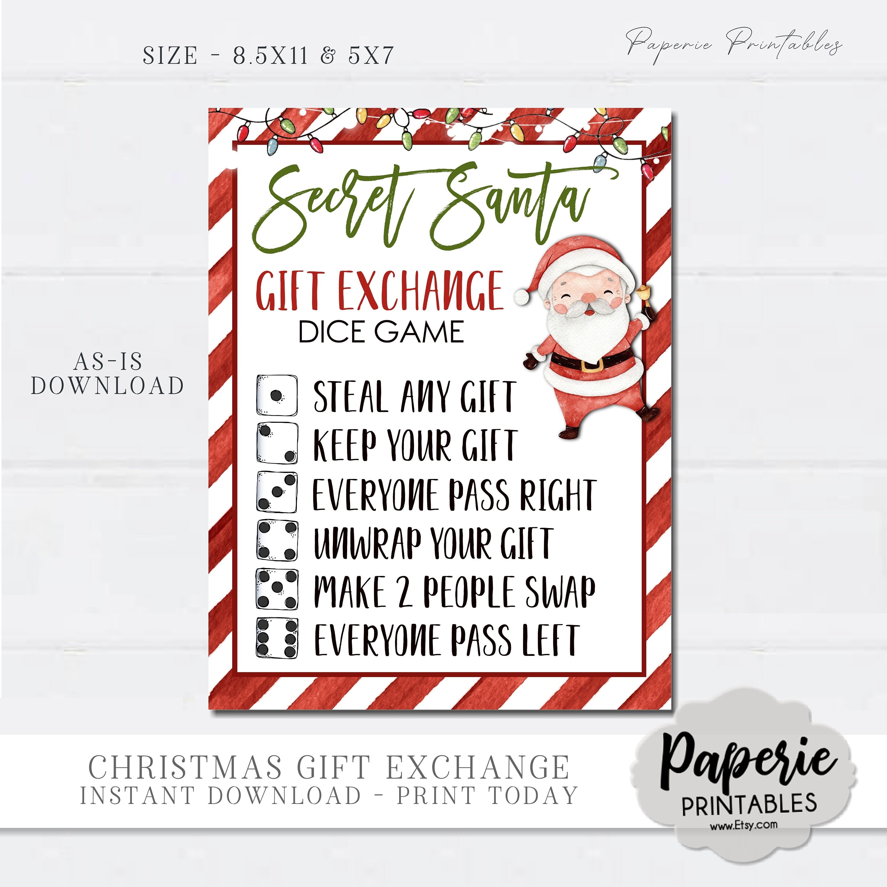 secret santa printable rules