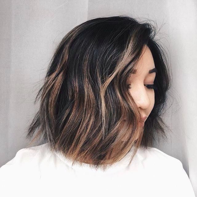 balayage short hair brown