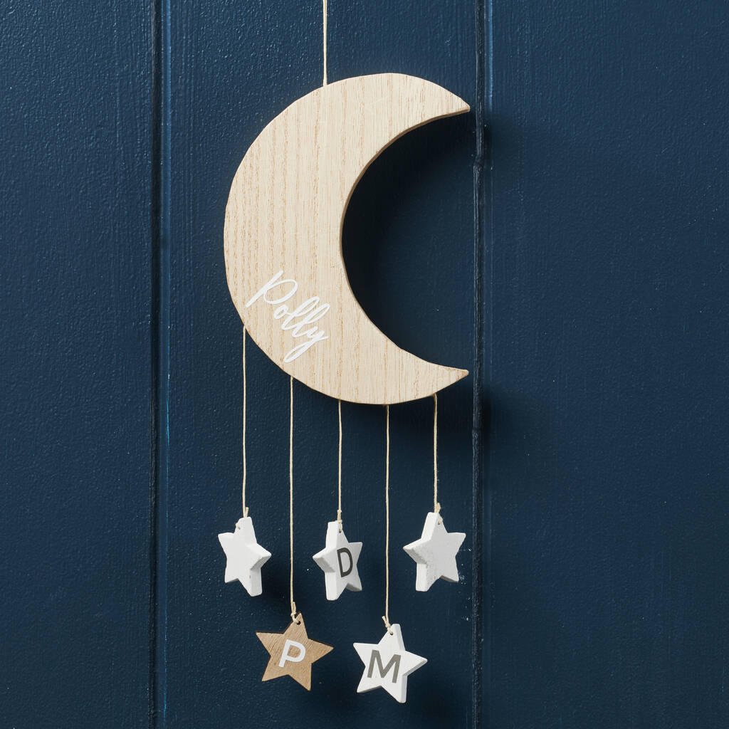 moon and stars wall hanging