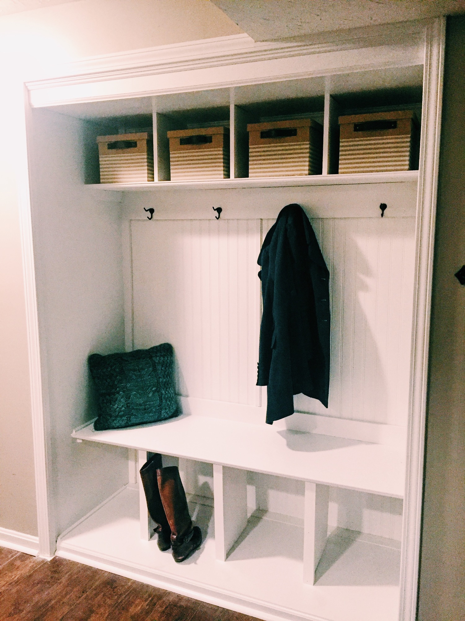 turn closet into mudroom