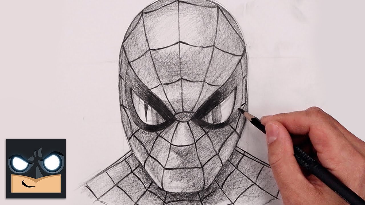 sketch easy spider man drawing