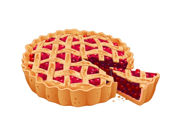 cherry pie vector