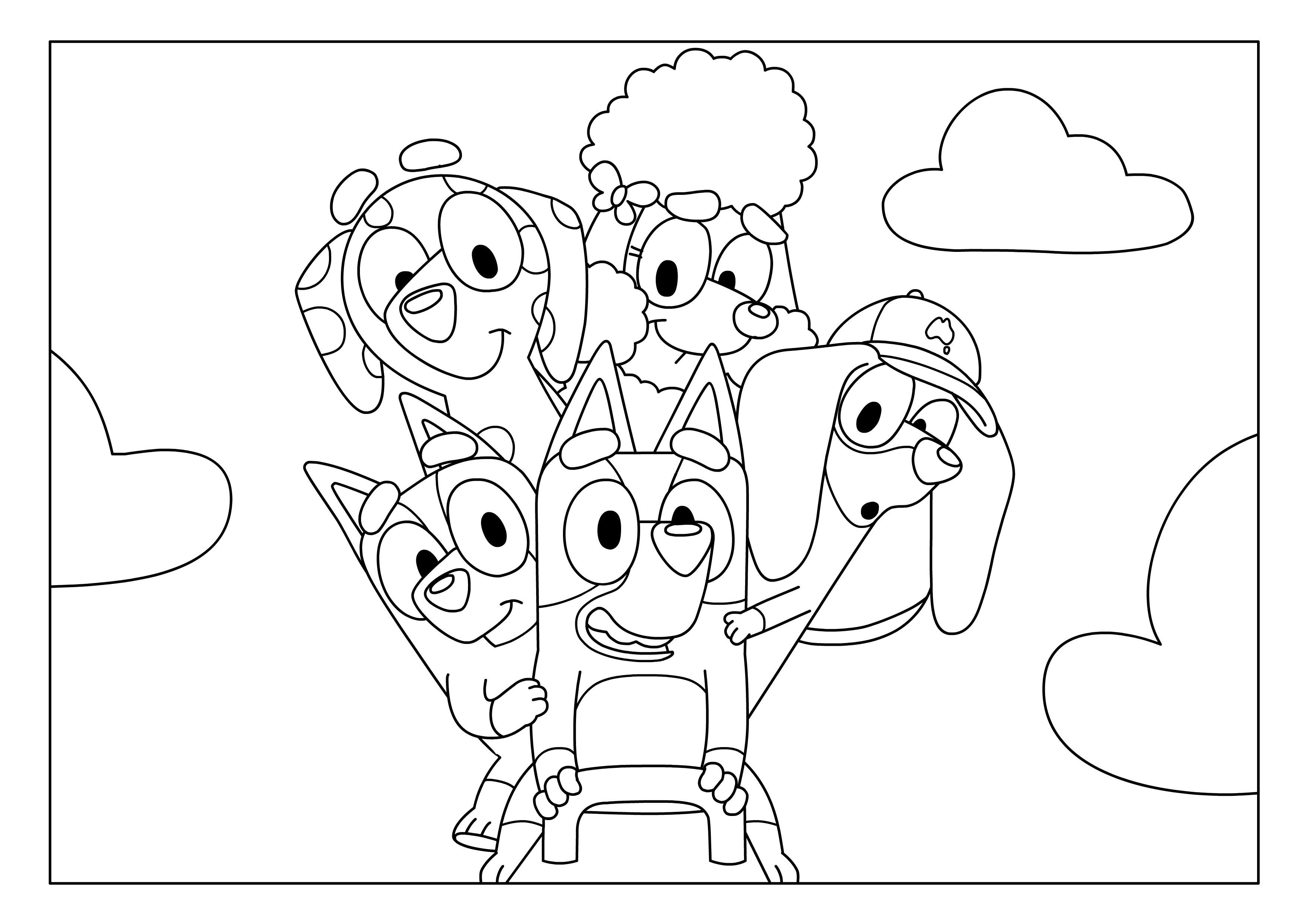 bluey family colouring