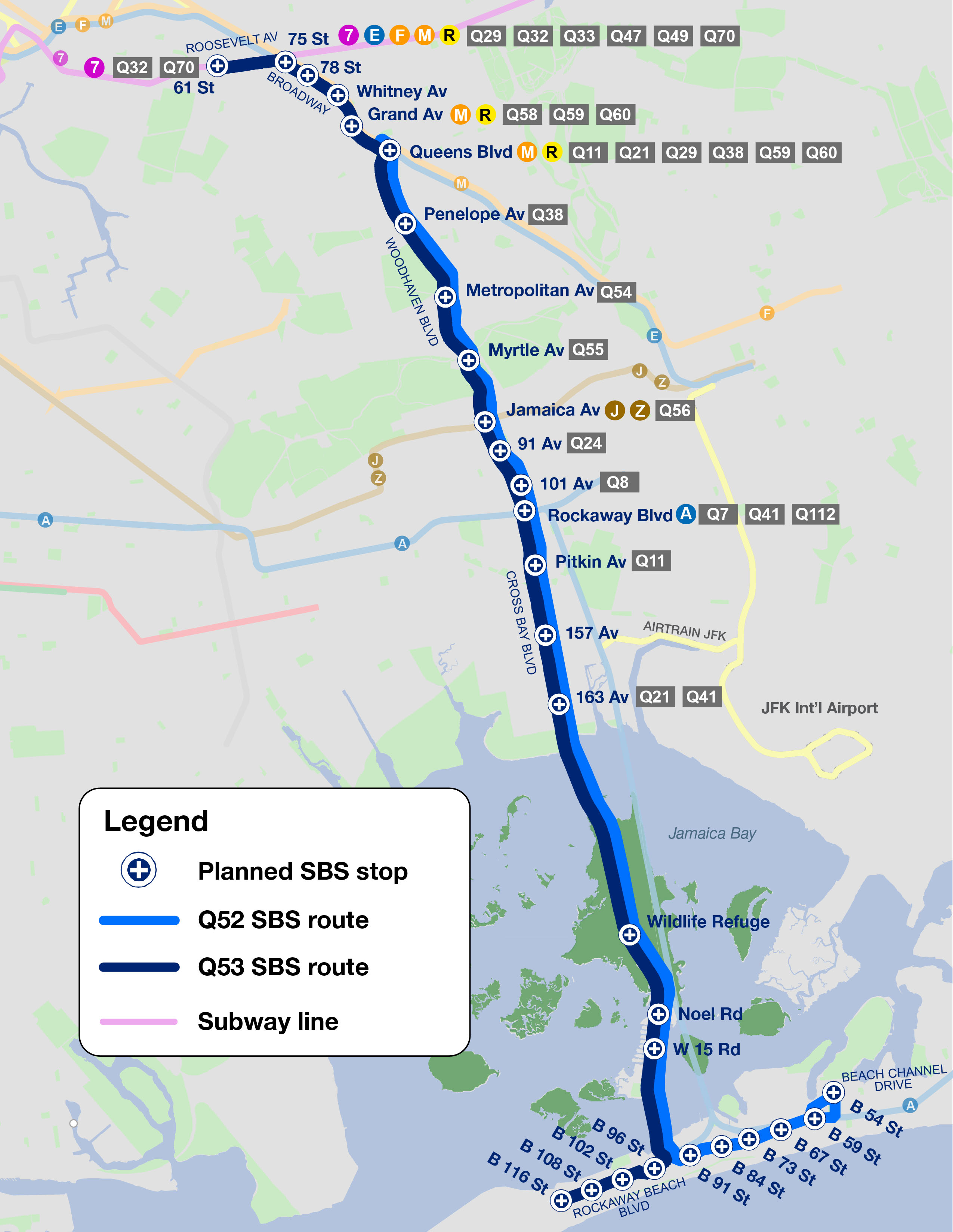 q53 bus timetable