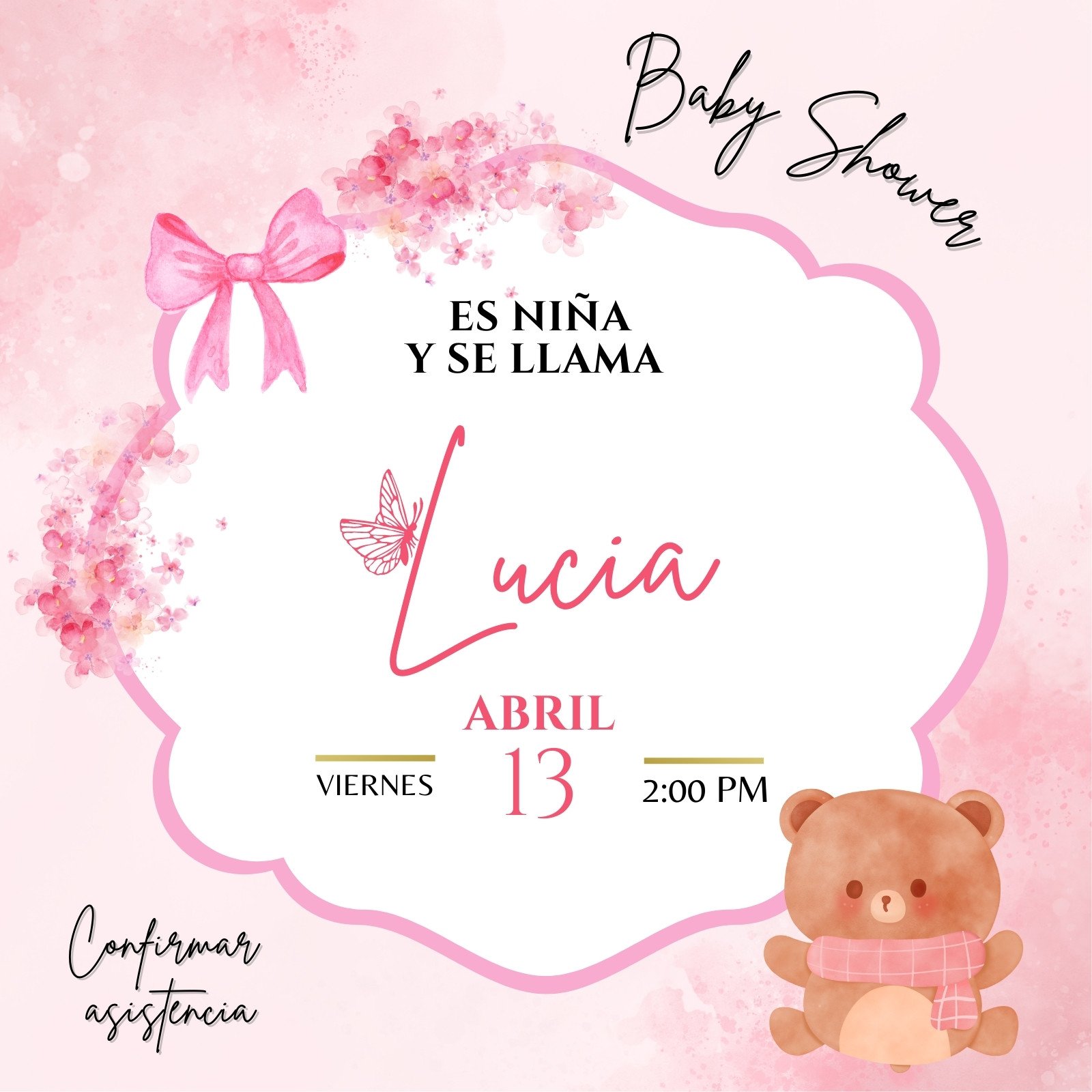 plantillas baby shower invitacion niña