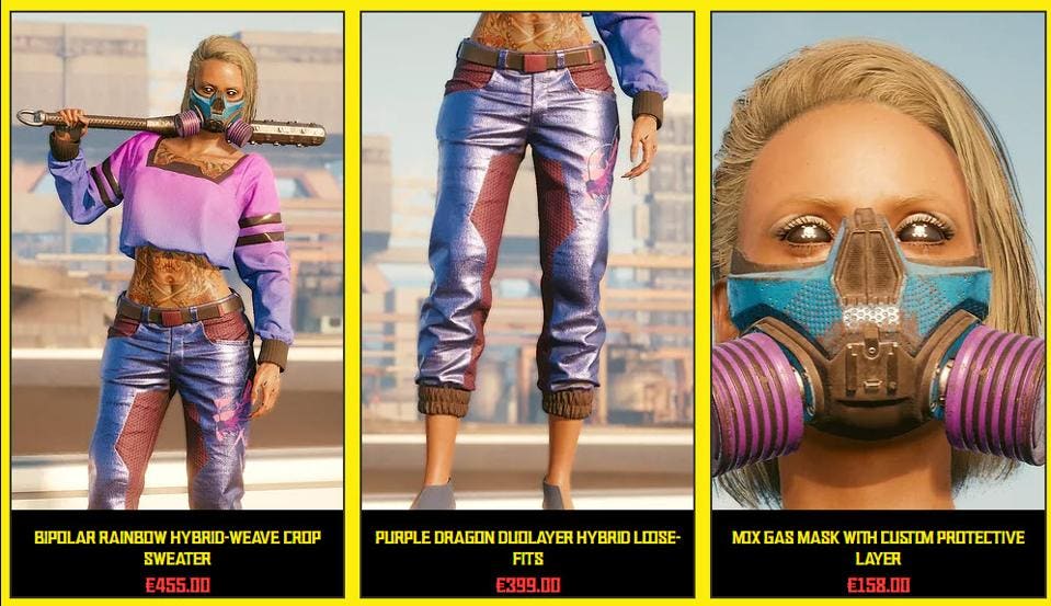 cyberpunk 2077 clothing