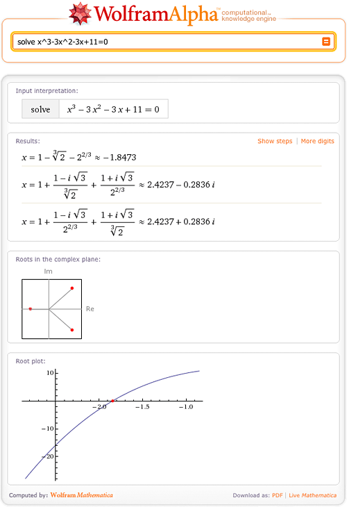 wolfram alpha solve system of equations