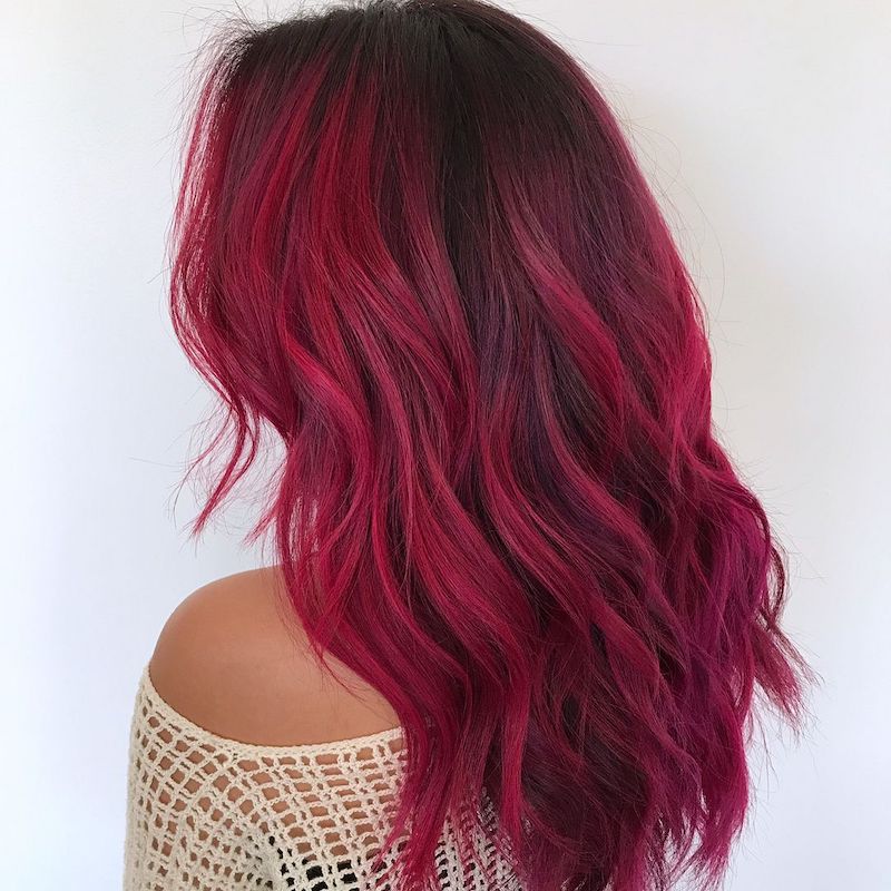 dark to red ombre