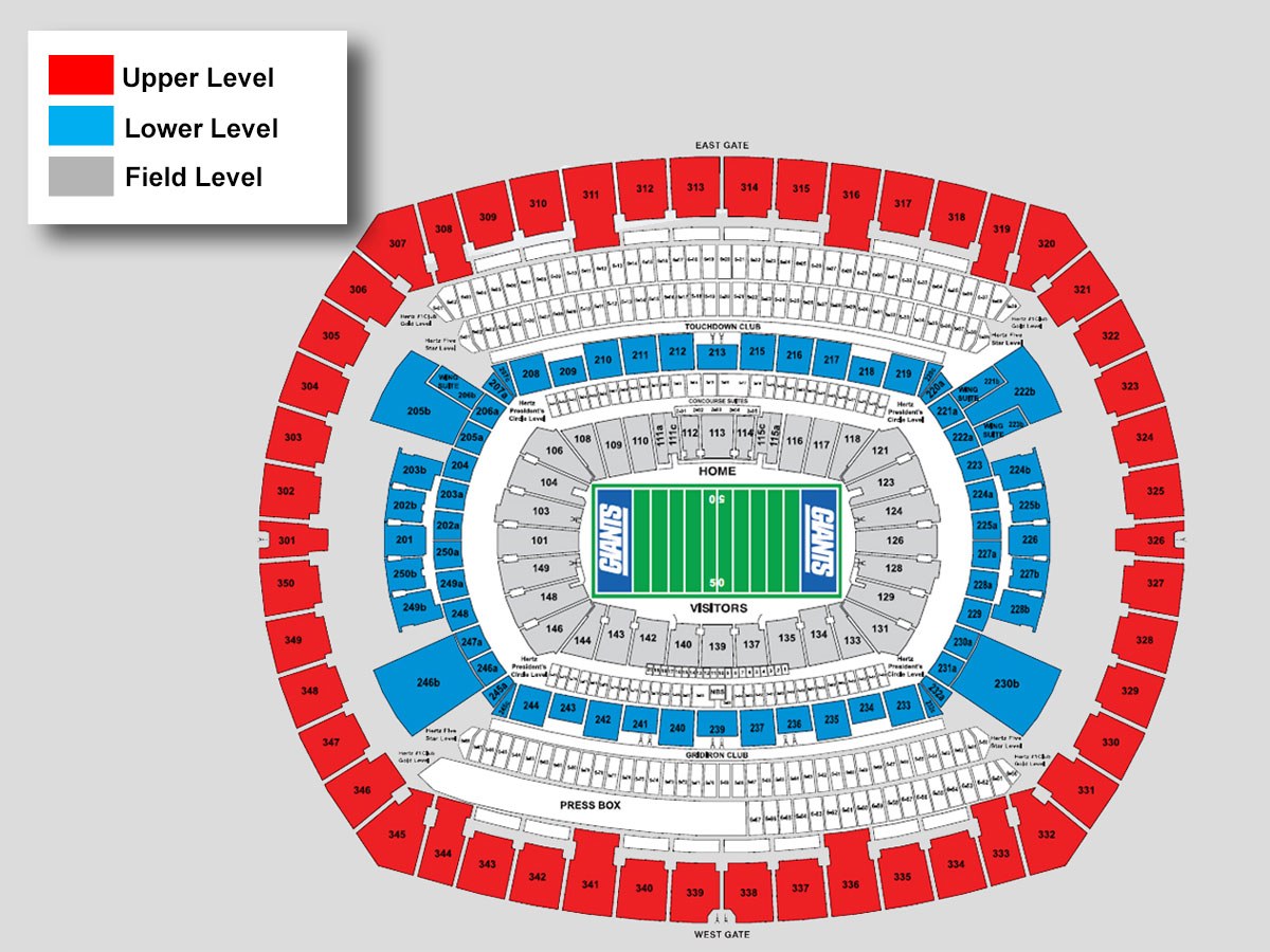 giants stadium seating chart