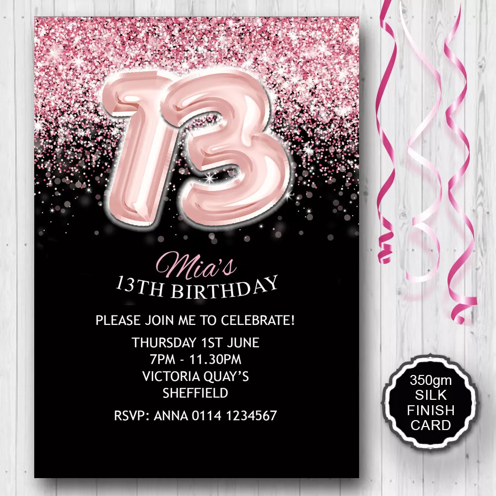 13th birthday invites