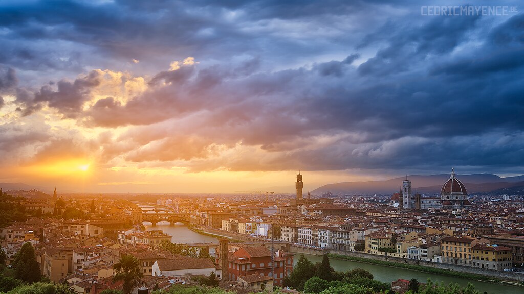 sunset time in italy