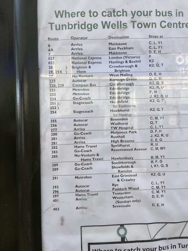 tunbridge wells 277 bus timetable