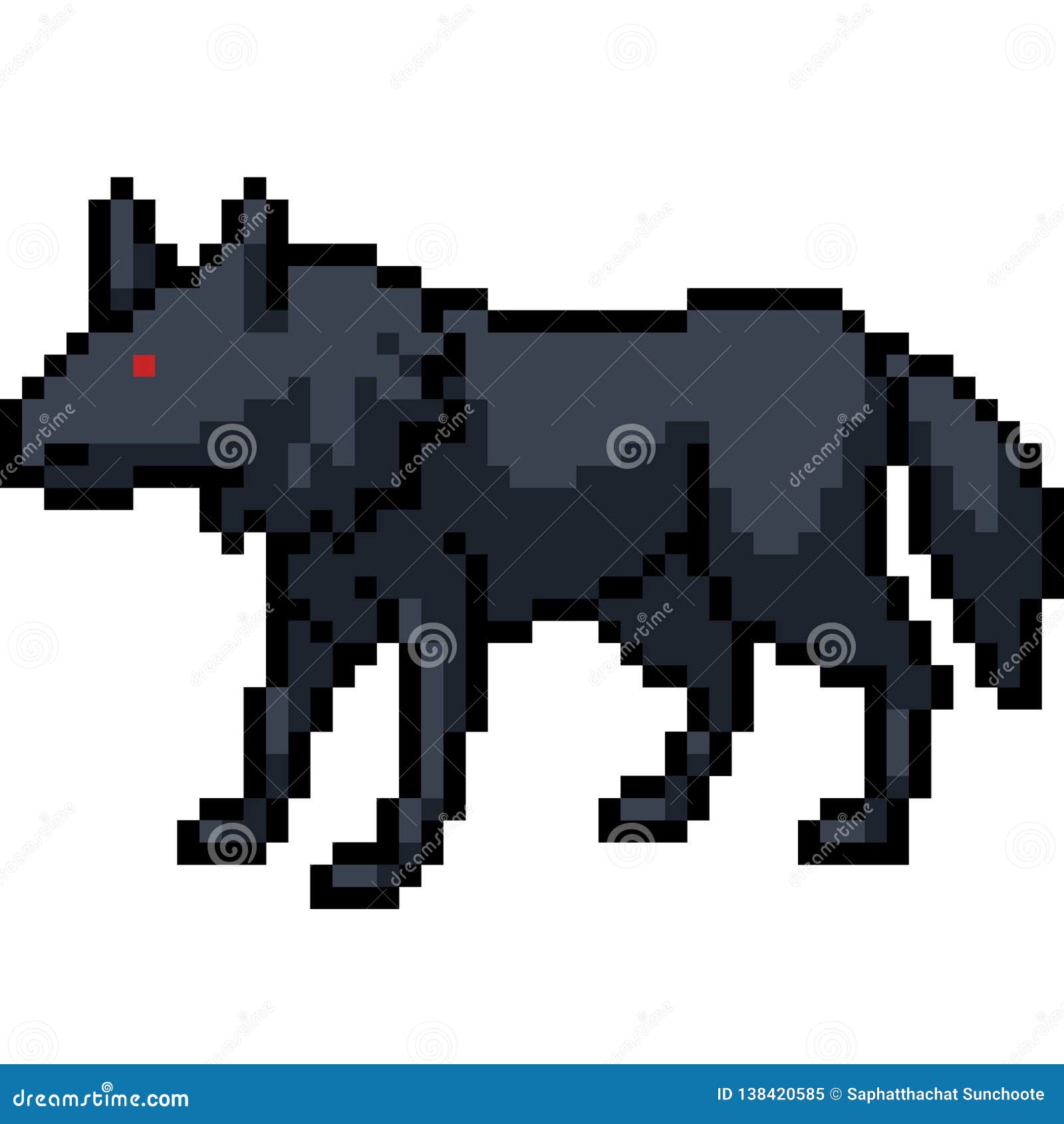 pixel art lobo