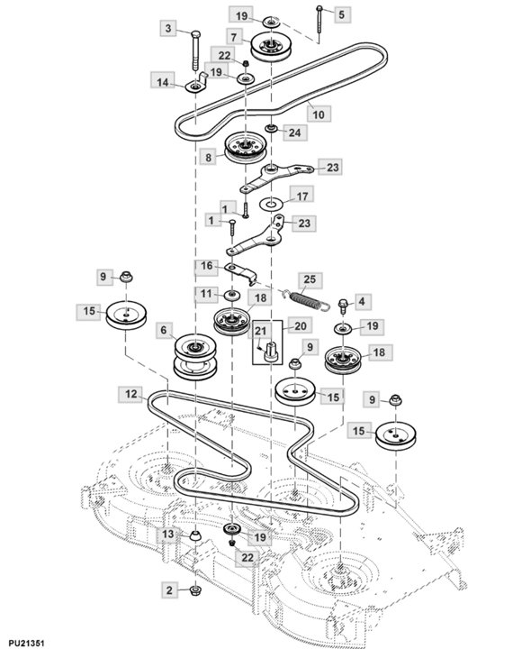 john deere x350 belt diagram