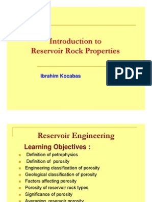 reservoir rock properties pdf