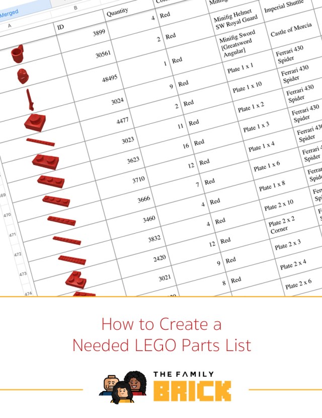 lego extra pieces list