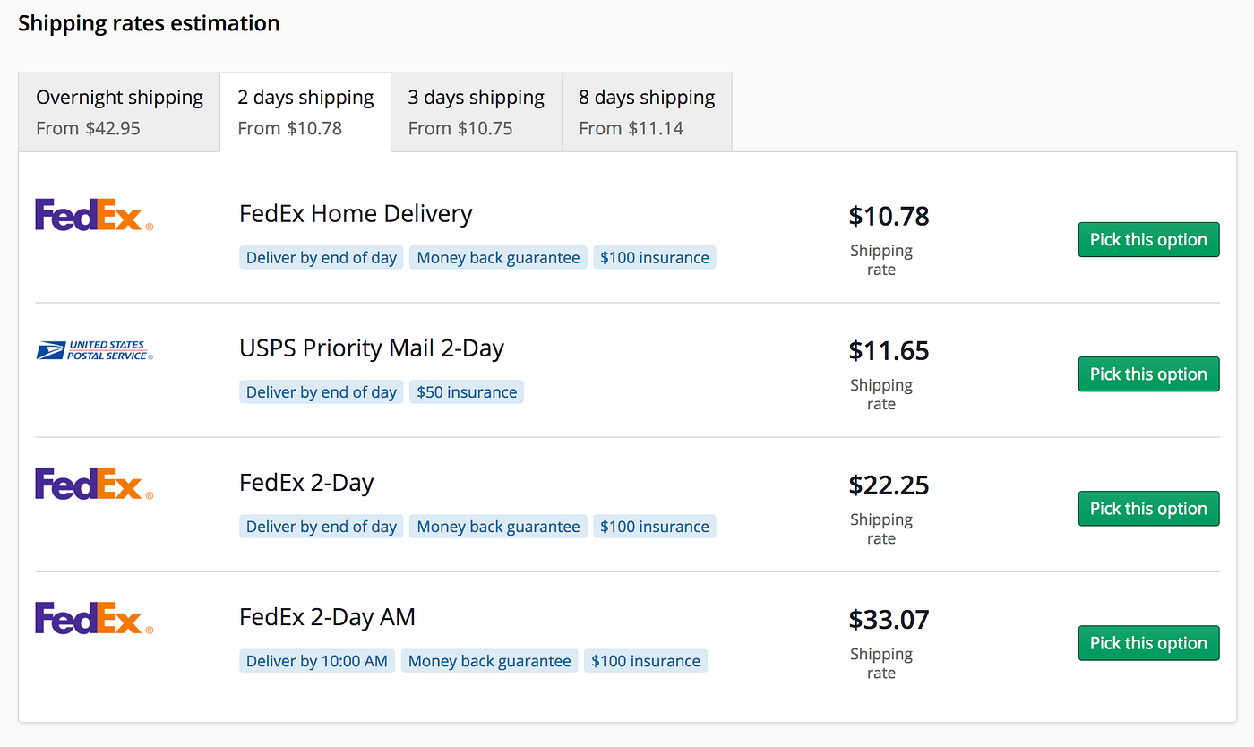 fedex shipping options