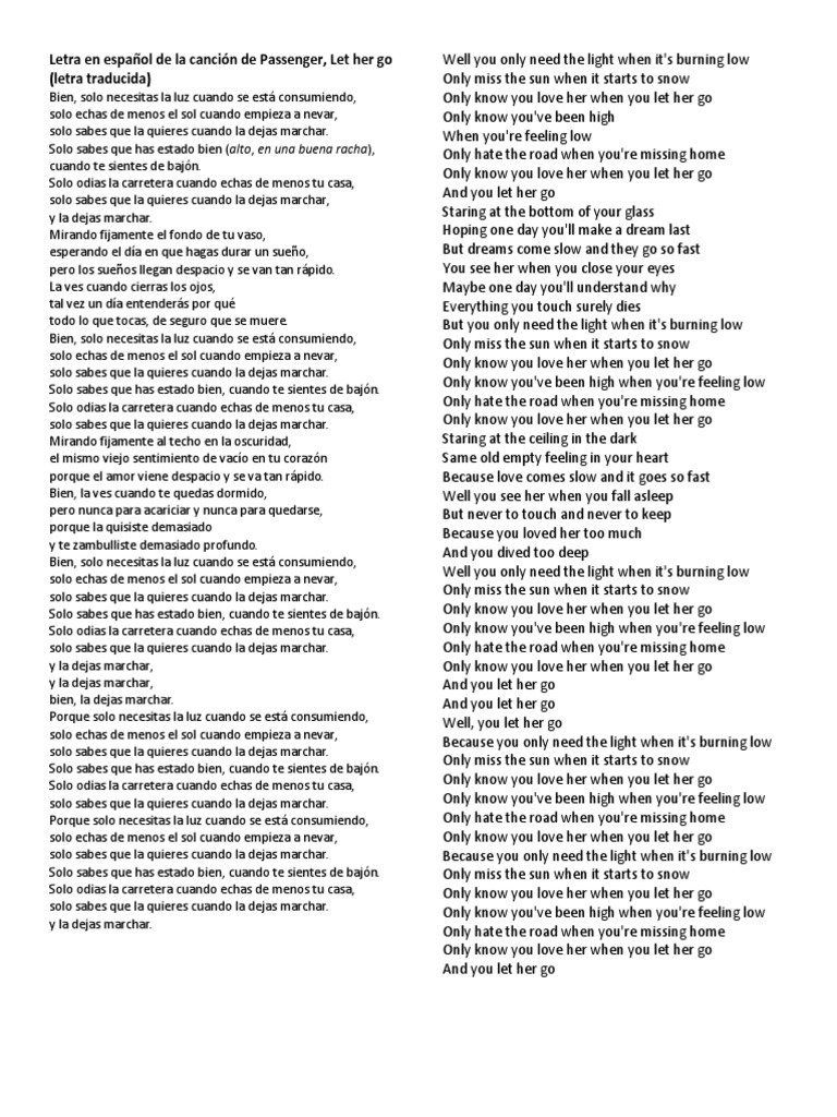 let it go español lyrics