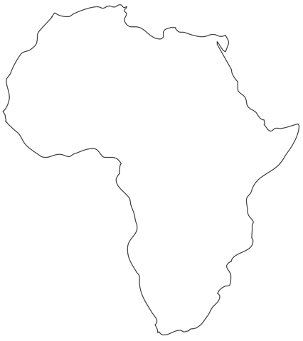 africa map coloring page