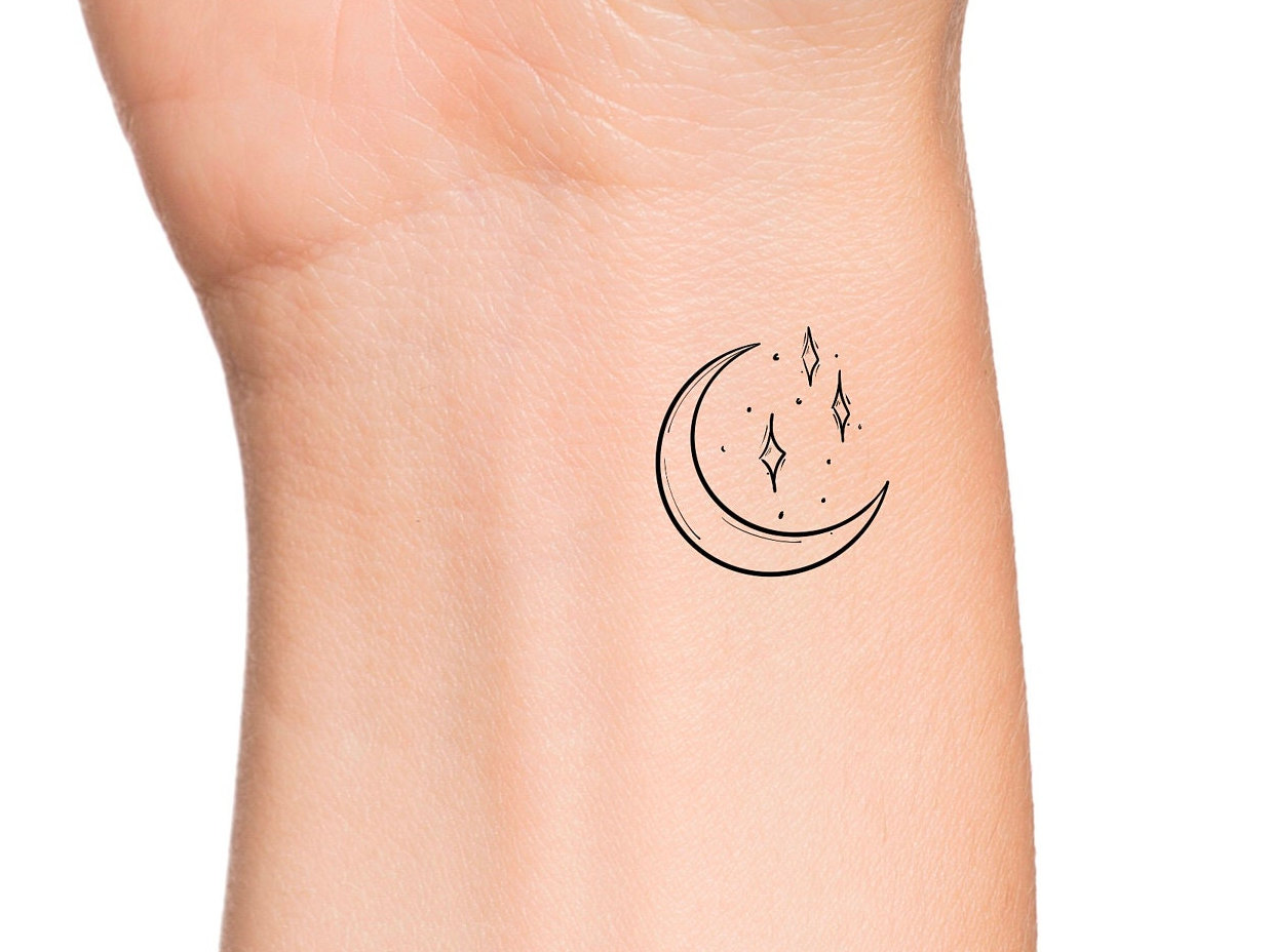 moon and star tattoo