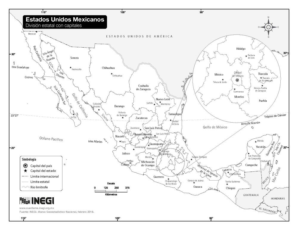 mapa de mexico y estados unidos blanco y negro