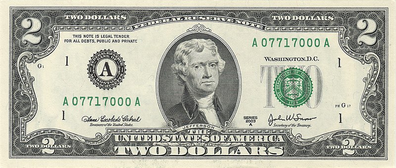 uncirculated $2 bill 2003