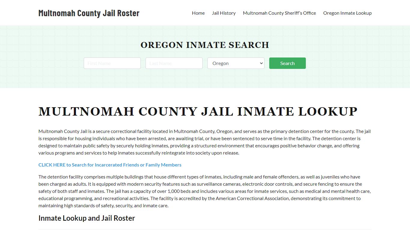 multnomah county inmate data