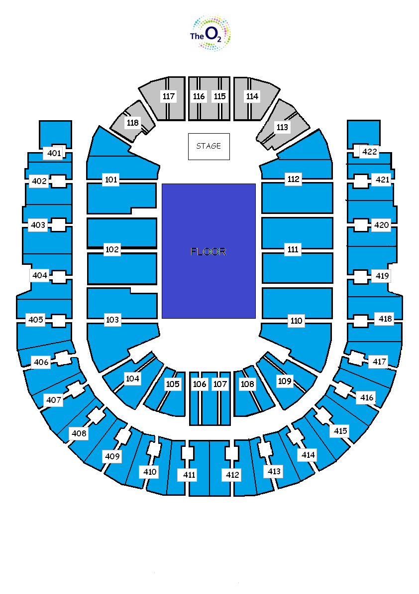 o2 london seating plan