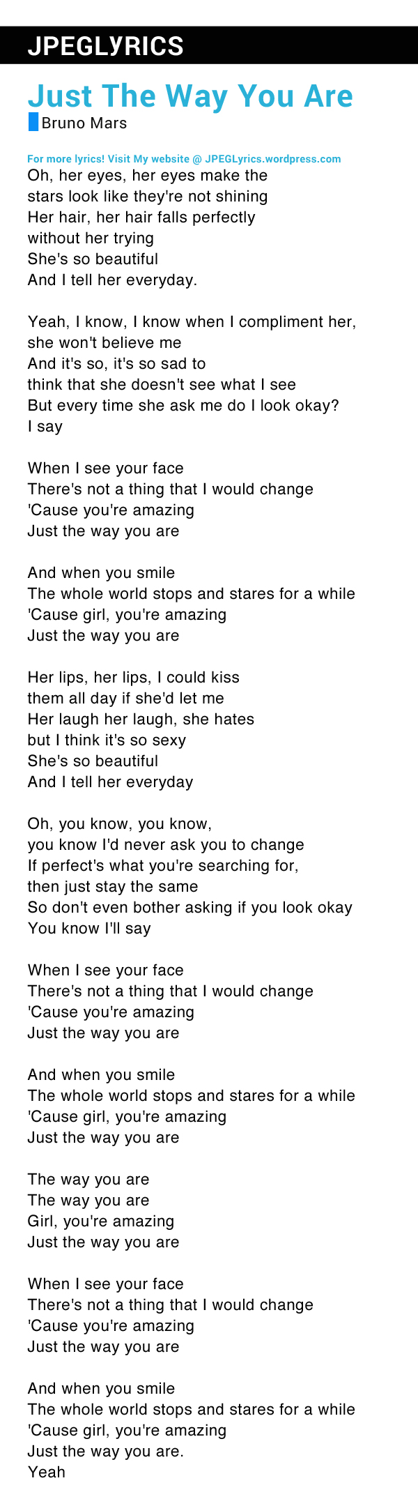 bruno mars amazing lyrics