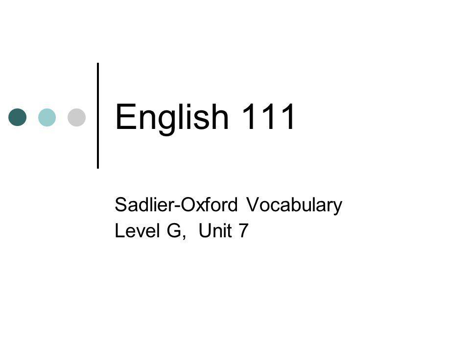 vocabulary level g unit 7