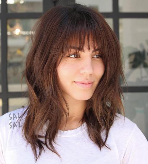 long bob with layers and bangs