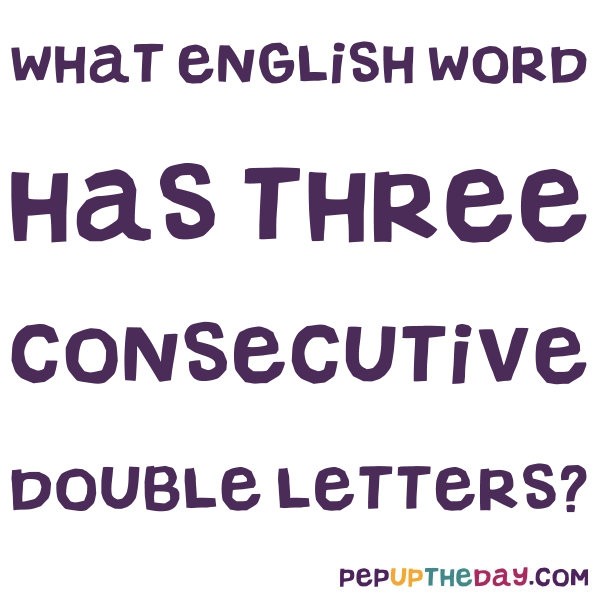 what english word has 3 consecutive double letters