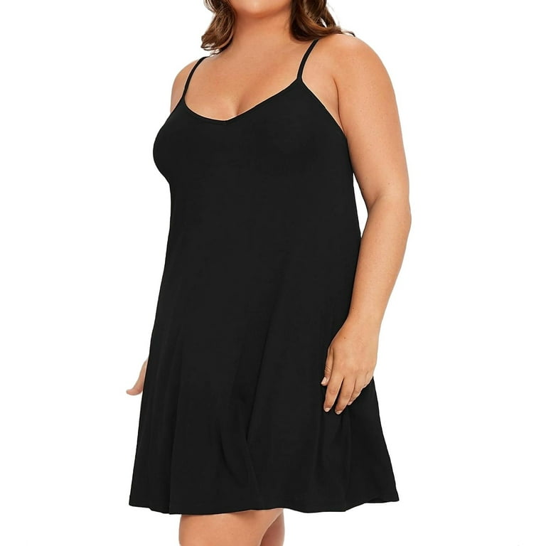 black spaghetti strap dress plus size