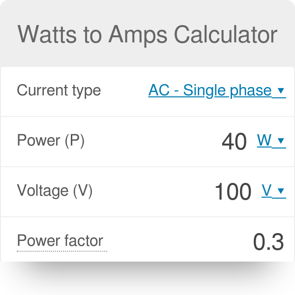 340 watts to amps