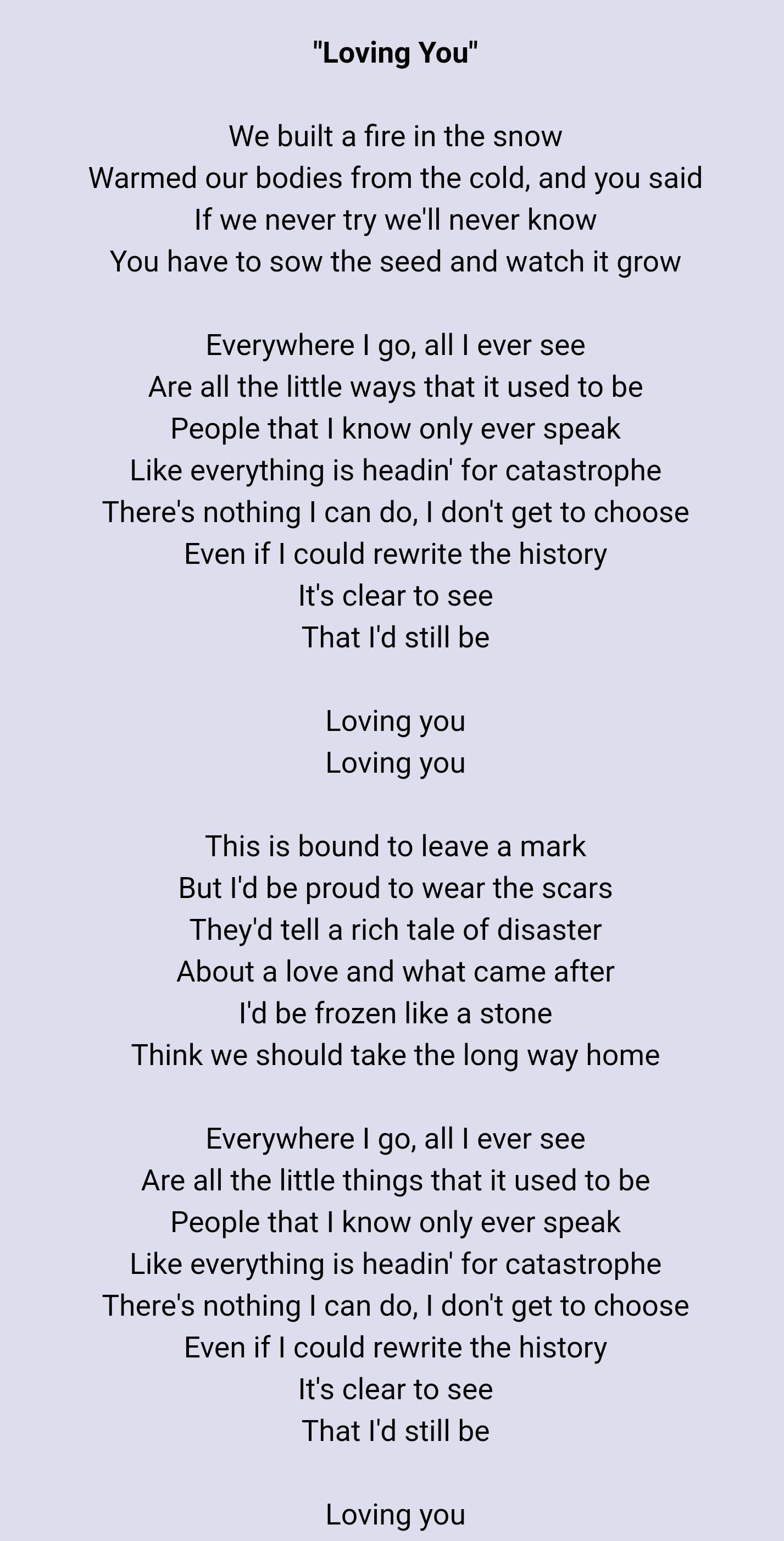 loving you lyrics