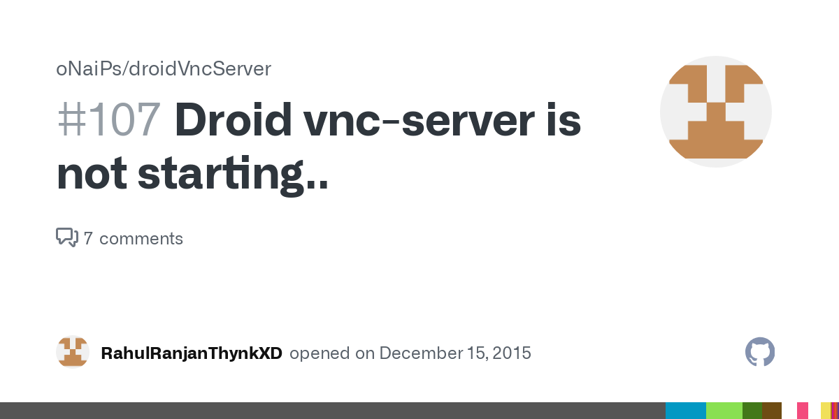 droid vnc server could not start server