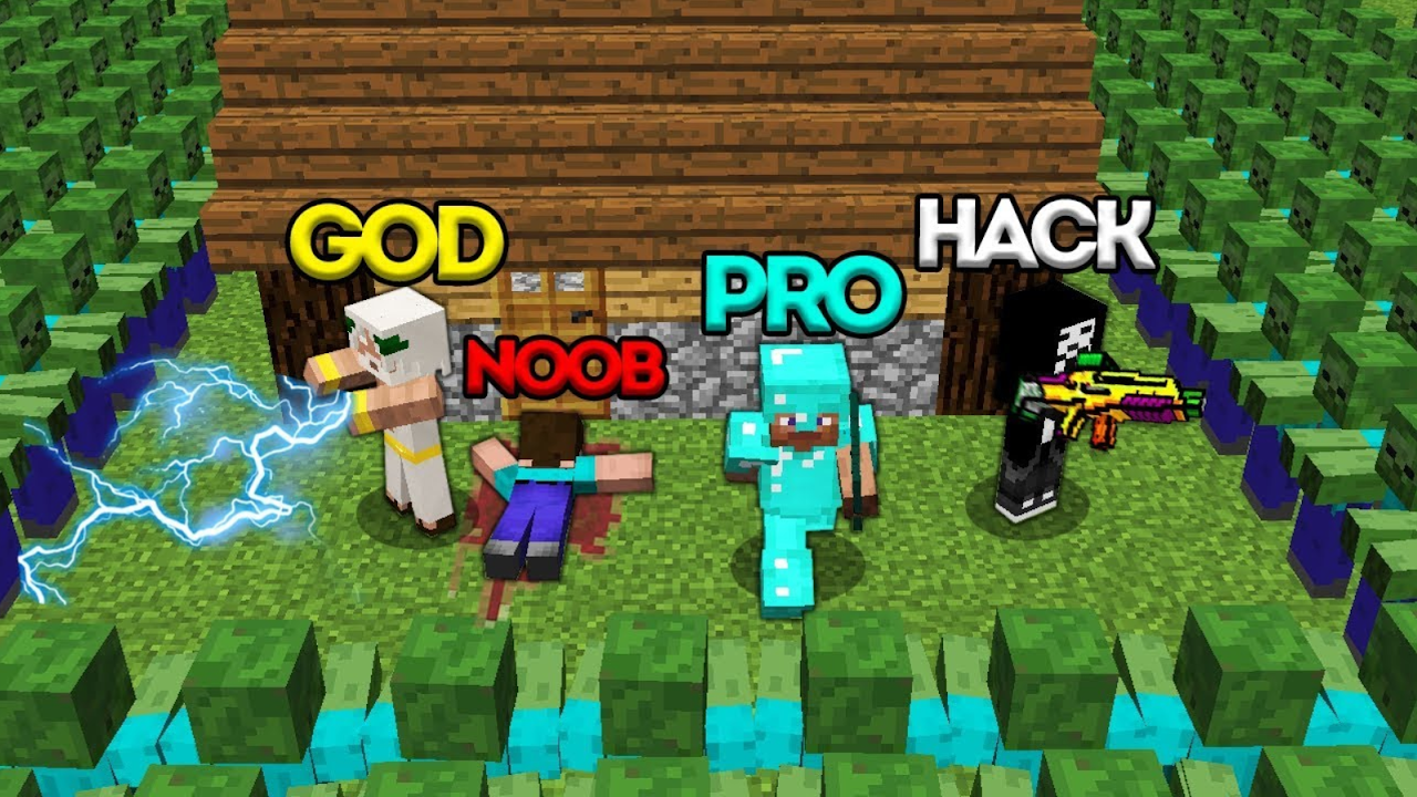 monster school noob vs pro vs hacker vs god