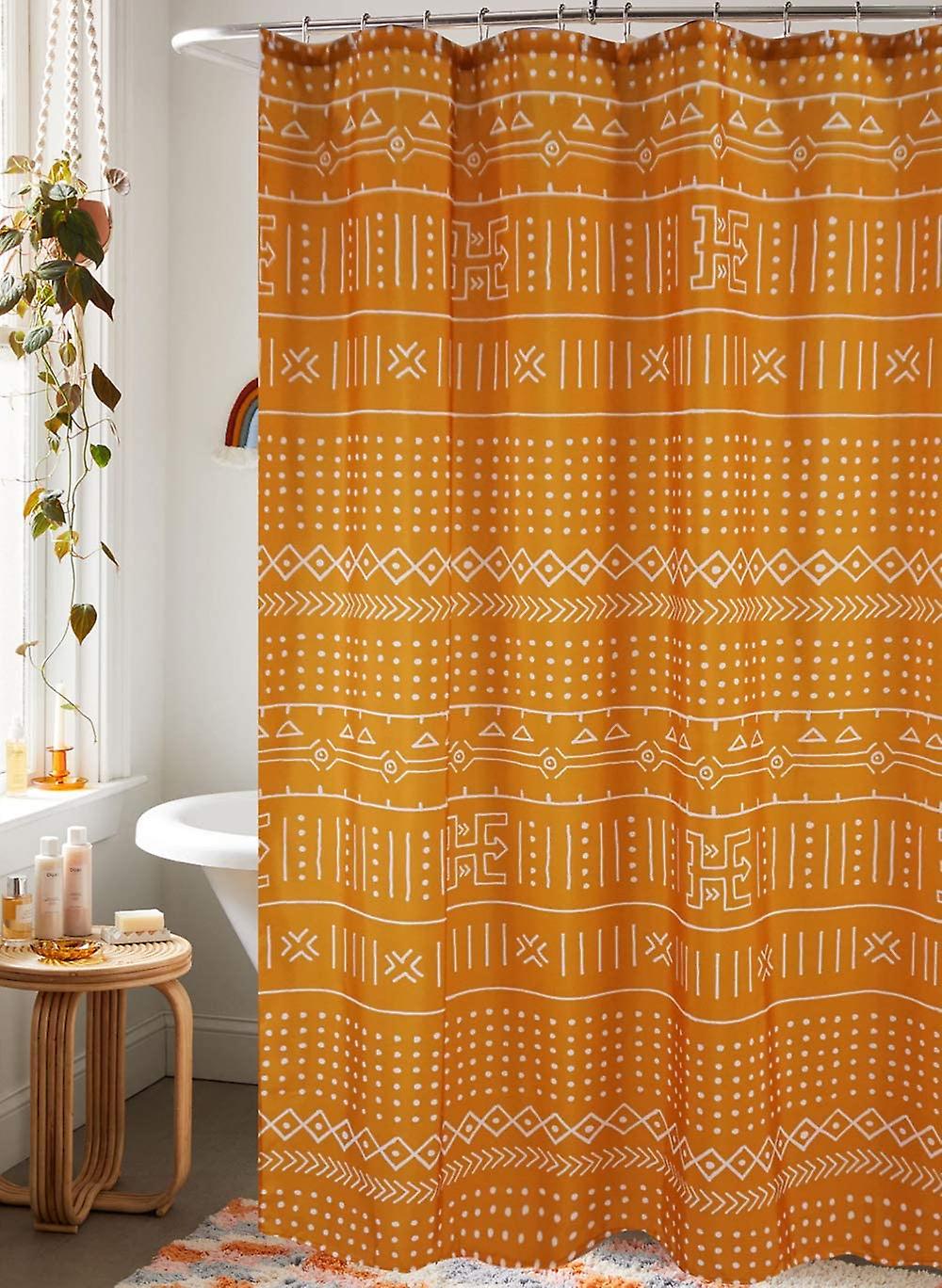 mustard yellow shower curtain