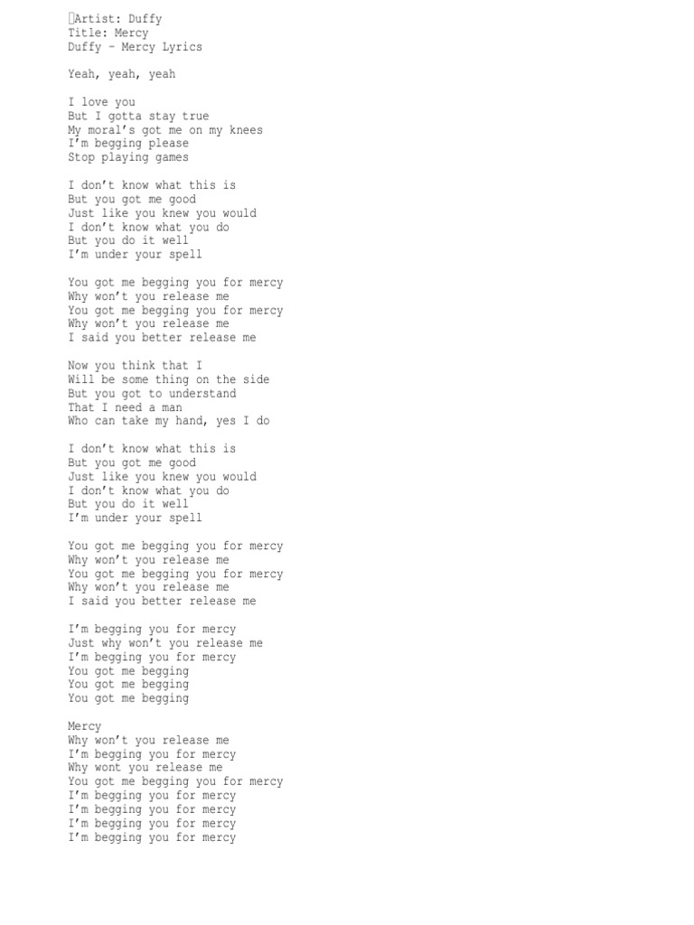 mercy lyrics